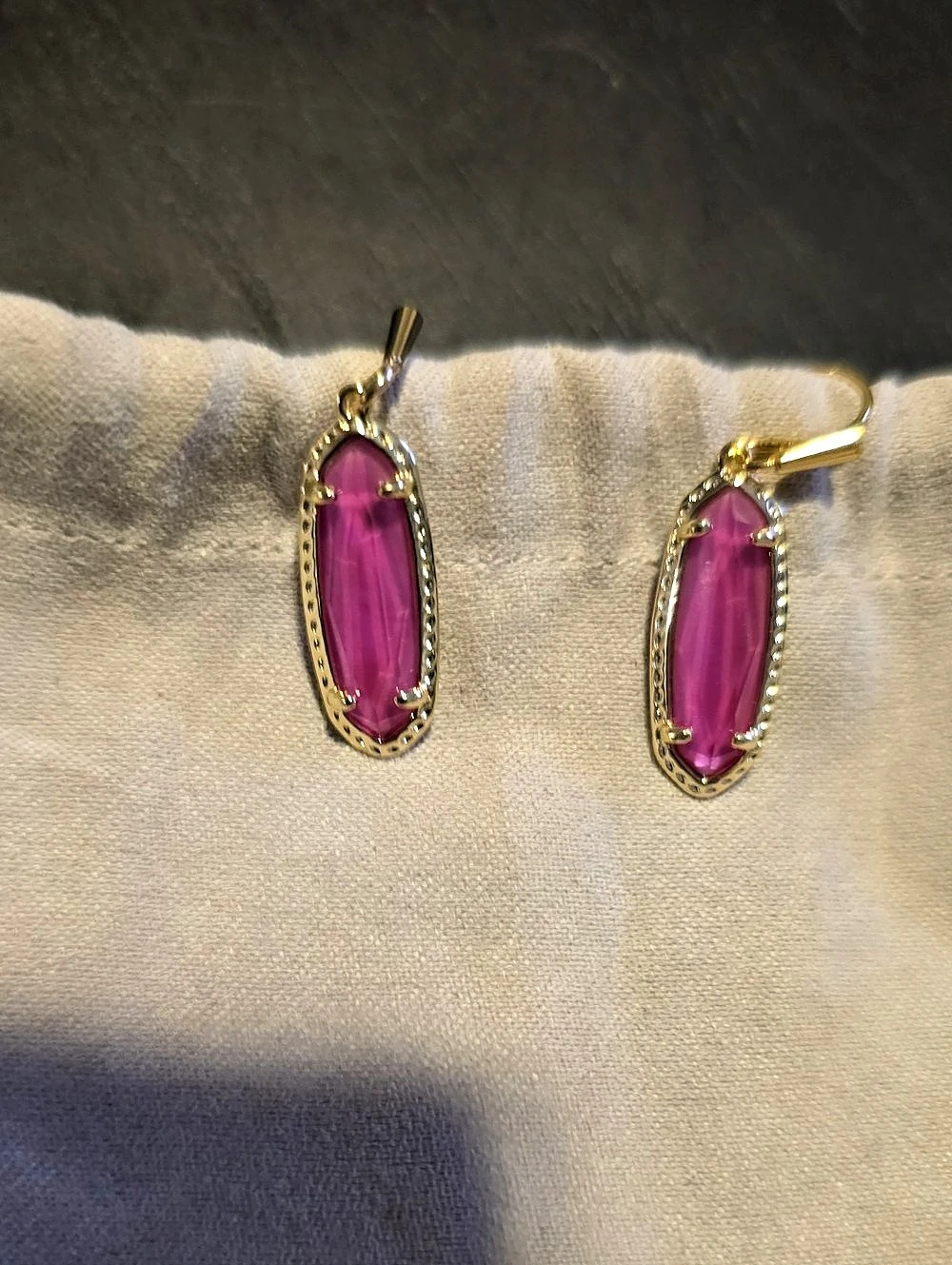 Kendra Scott Gold Drop Earrings Pink & Gold